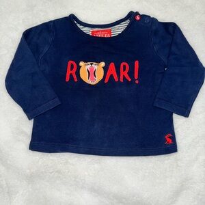 Joules Navy Blue Roar Long Sleeve Tee